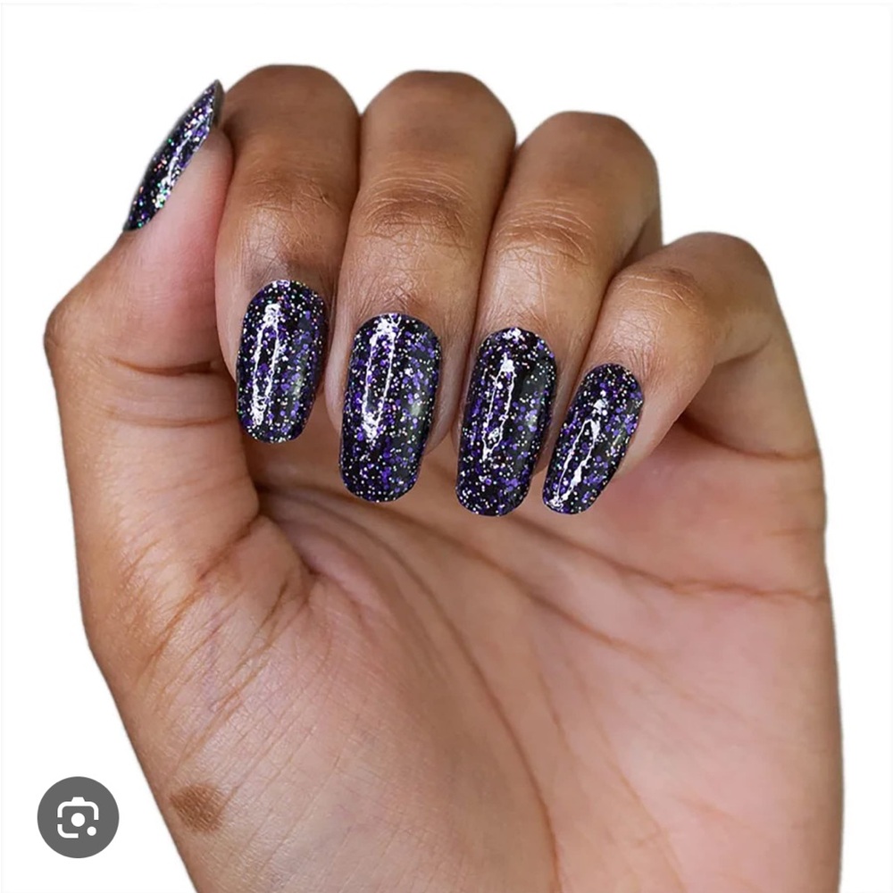 *Retired* Color Street: Living the Gleam | Black Glitter Purple Party Halloween - Picture 14 of 16